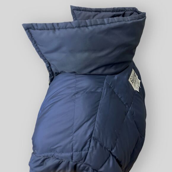 VTG Skitique Puffer Coat Ski Jacket Blue Goose Down Blue Sz Large Made in Japan - Picture 5 of 16